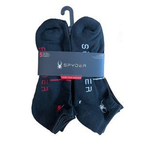 Spyder Low Cut Socks 5 pack Black Size 6-12 NWT